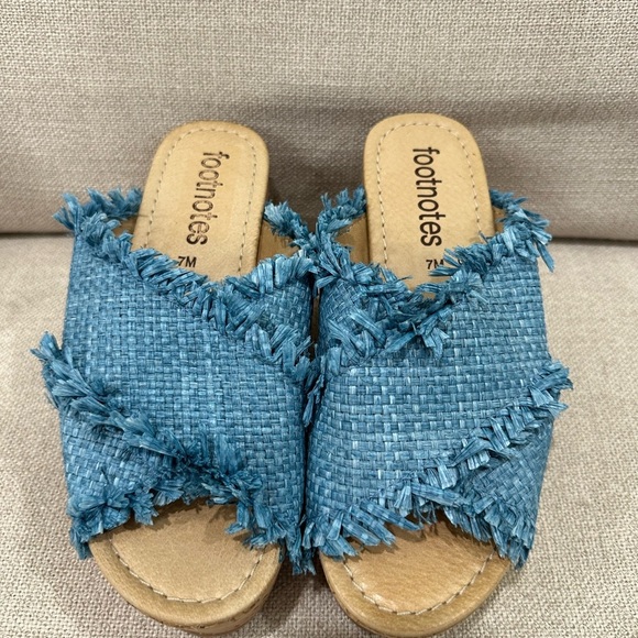Footnotes Women's Blue Woven Sandals size 7 - Picture 2 of 6